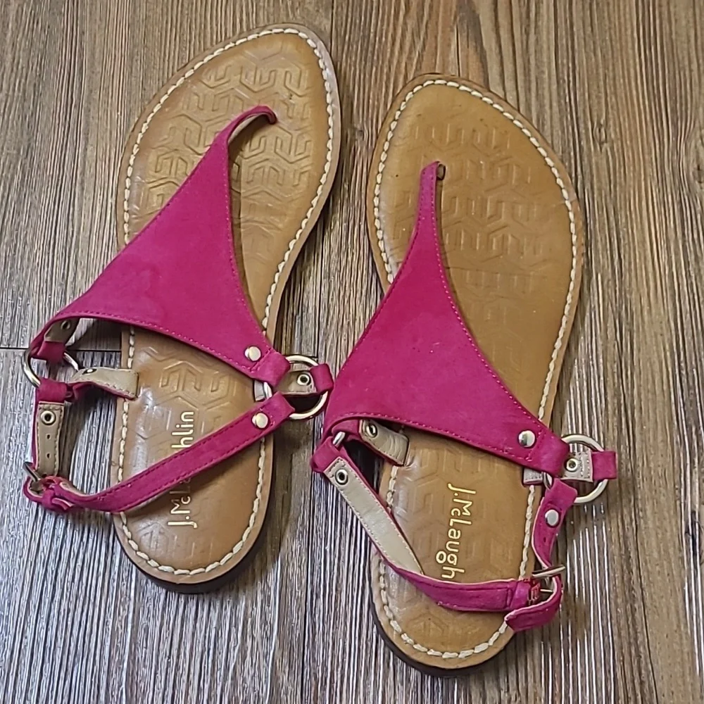 J. McLaughlin Fuchsia Sandals for Women used good‎ condition zise 8.5.
